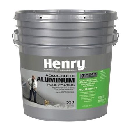 HENRY AquaBrite Smooth Bright White Fibered Aluminum Waterbased Aluminum Roof Coating 475 gal HE558178